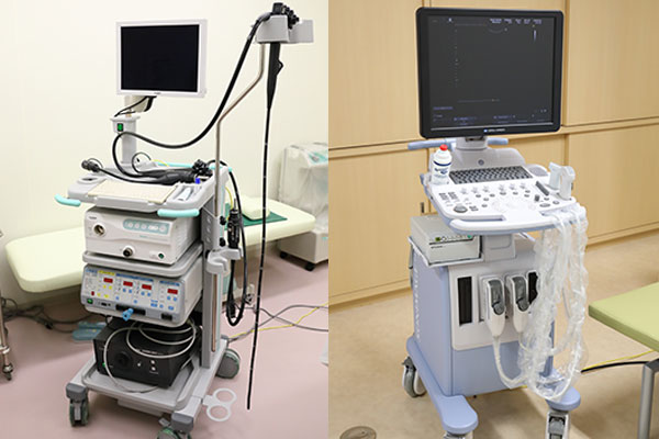 胃カメラ（左）・超音波診断装置（右）